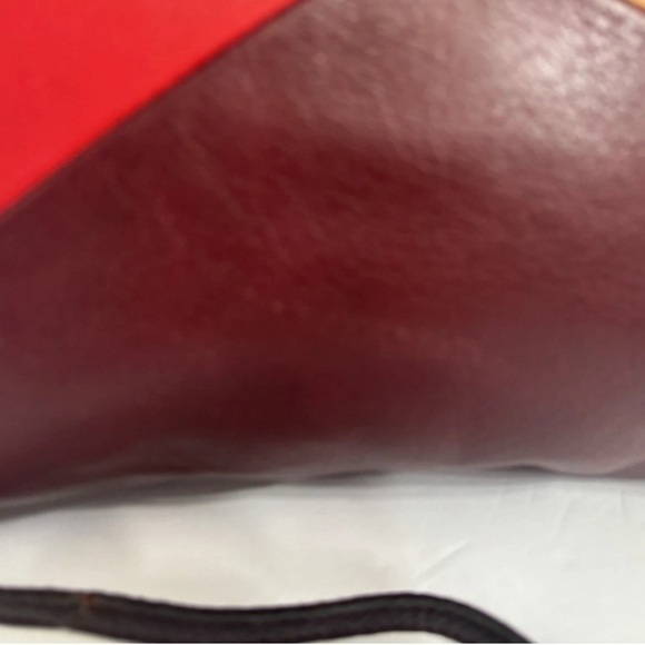 Fossil crossbody shoulderbag Leather Patchwork Burgundy Purse Organizer - Picture 8 of 11